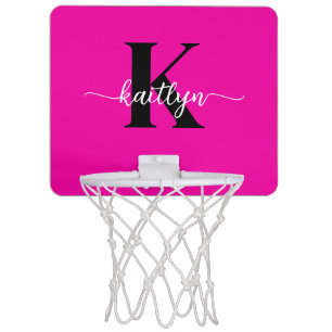 Hot Pink Black Monogram Mini Basketball Hoop