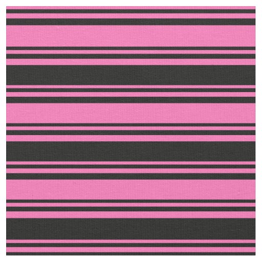 Hot Pink & Black Pattern of Stripes Fabric
