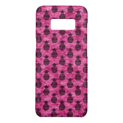 Hot Pink &amp; Black Pineapple Tropical Summer Pattern Case-Mate Samsung Galaxy S8 Case