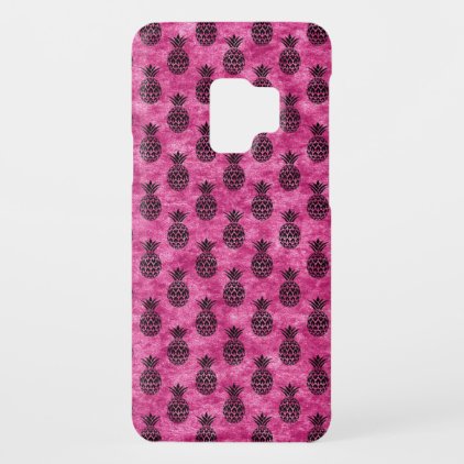 Hot Pink &amp; Black Pineapple Tropical Summer Pattern Case-Mate Samsung Galaxy S9 Case