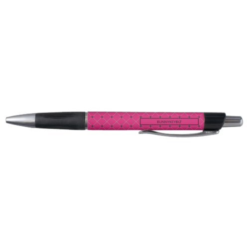 Hot Pink Black Plaid with Company Business Name Pen