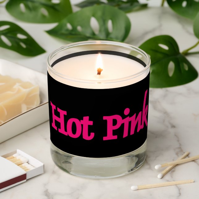 Hot Pink black scented candle (Lit)