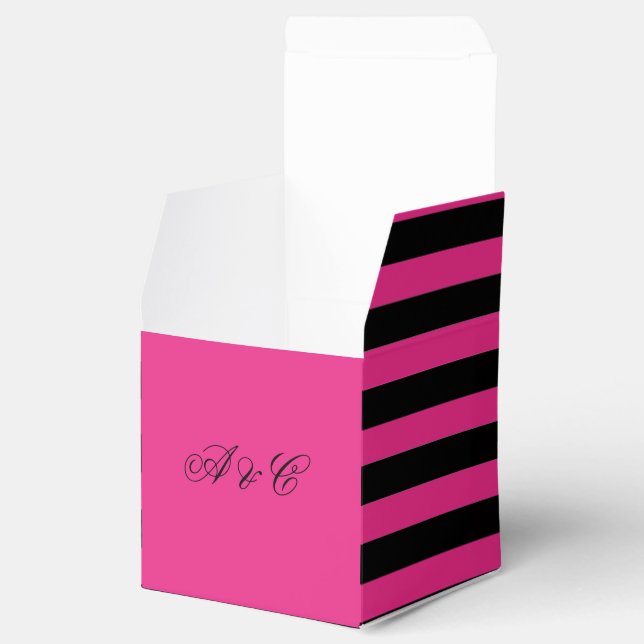 Hot Pink & Black Stripes Party Box (Opened)