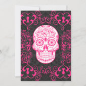 Hot Pink Black Sugar Skull Roses Gothic Grunge (Front)