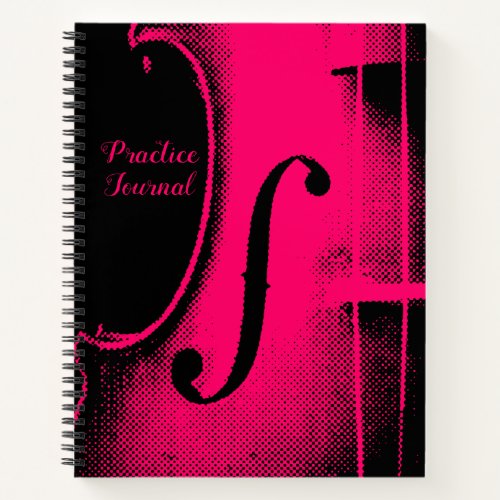 Hot Pink Black Violin Lesson Practice Journal