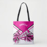 Hot Pink, Black & White Cheerleader Design Tote Bag