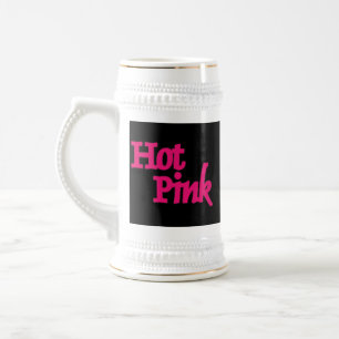 Hot Pink black white stein gold trim