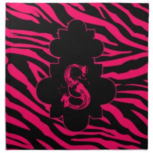 Hot Pink Black Zebra Print Animal Pattern Napkins