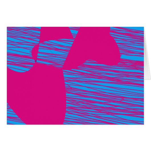 Hot Pink Blob Fuchsia and Teal Abstract Art (Front Horizontal)