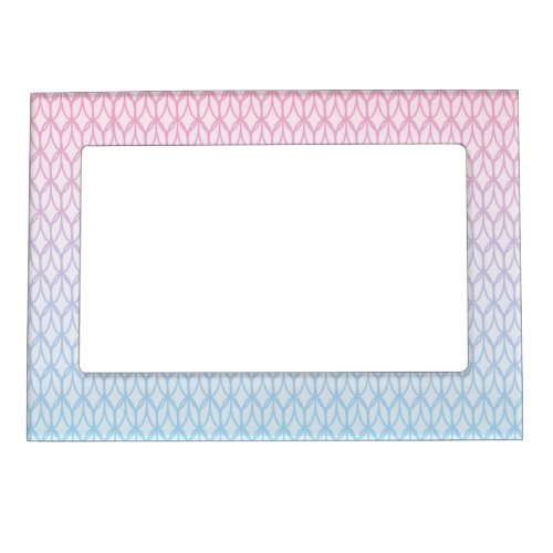 Hot Pink Blue Gradient Oval Pattern Magnetic Picture Frame