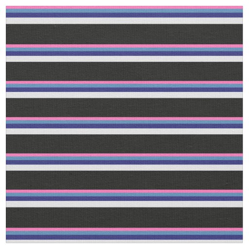 Hot Pink, Blue, Midnight Blue, Lavender & Black Fabric