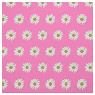 Hot Pink Bohemian Daisy Pattern  Fabric