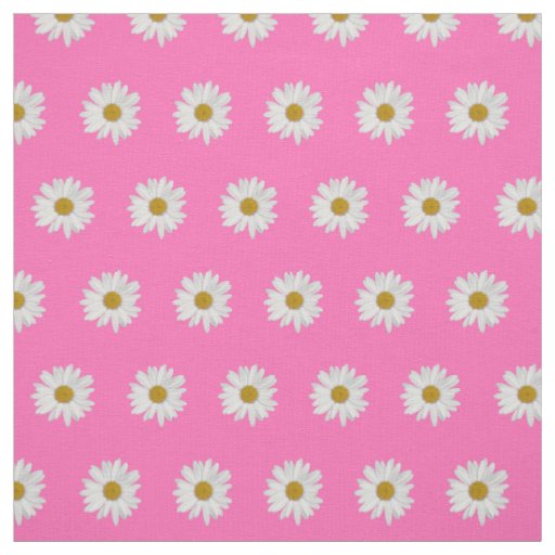 Hot Pink Bohemian Daisy Pattern  Fabric
