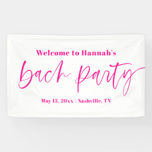 Hot Pink Bold Bachelorette Party Welcome Banner