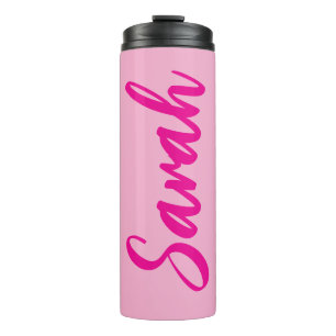 Hot Pink Bold Personalized Thermal Tumbler