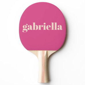 Hot Pink Bold Typography Personalized Name Ping Pong Paddle