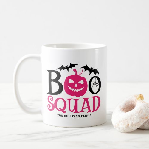 Hot Pink Boo Squad Spooky Lettering Halloween Coffee Mug