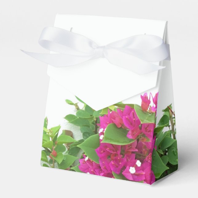 Hot Pink Bougainvillea Favor Boxes (Front Side)