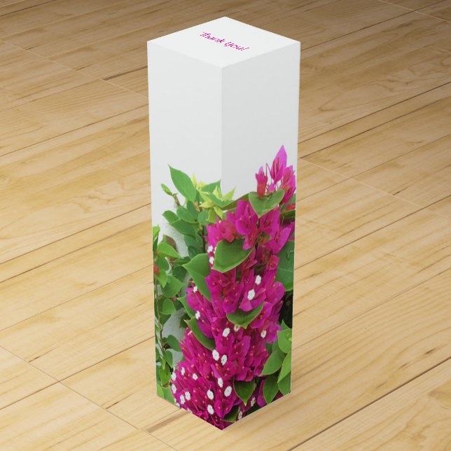 Hot Pink Bougainvillea Wine Box (Front)