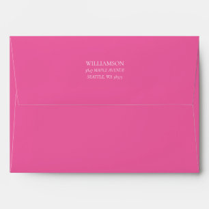 Hot Pink Bridal Shower Custom Return Address Envelope