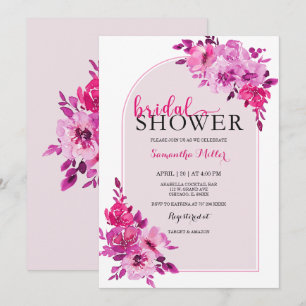 Hot Pink Bridal Shower Ideas Invitation