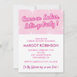 Hot pink bridal shower invitations bachelorette