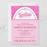 Hot pink bridal shower invitations Magenta Glitter