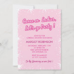 Hot pink bridal shower invitations Modern Glitter