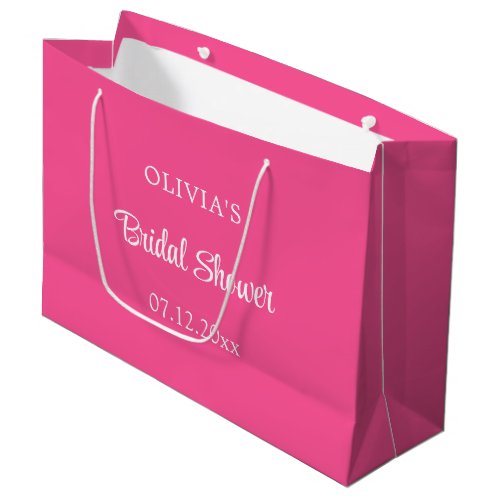 Hot Pink Bridal Shower Large Gift Bag
