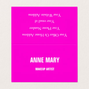 Hot Pink Bright Colorful Wedding Cute Chic Girly Business Card