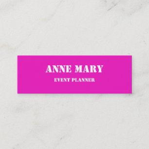 Hot Pink Bright Colorful Wedding Event Planner Mini Business Card