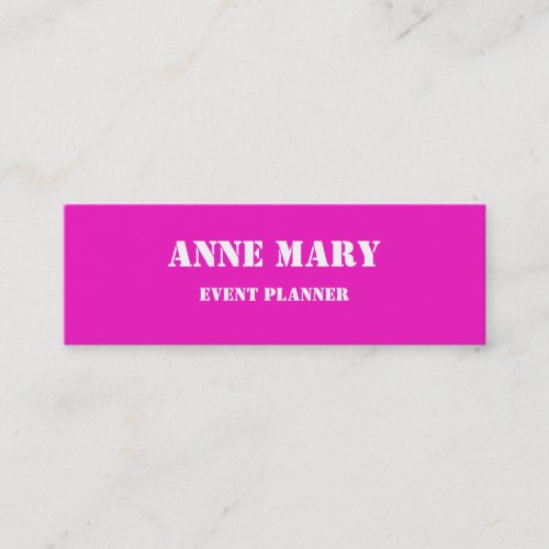 Hot Pink Bright Colorful Wedding Event Planner Mini Business Card