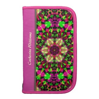 Hot Pink & Bright Green Kaleidoscope Pattern rickshawfolio