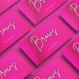 Hot Pink Brows Neon Business Card