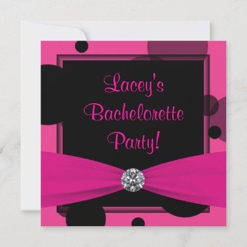 Hot Pink Bubbles Hot Pink Bachelorette Party Custom Announcements