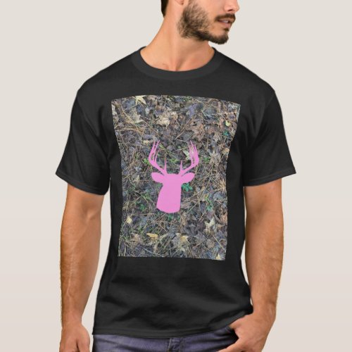 Hot Pink Buck Deer and Camouflage Hunting Design G T_Shirt