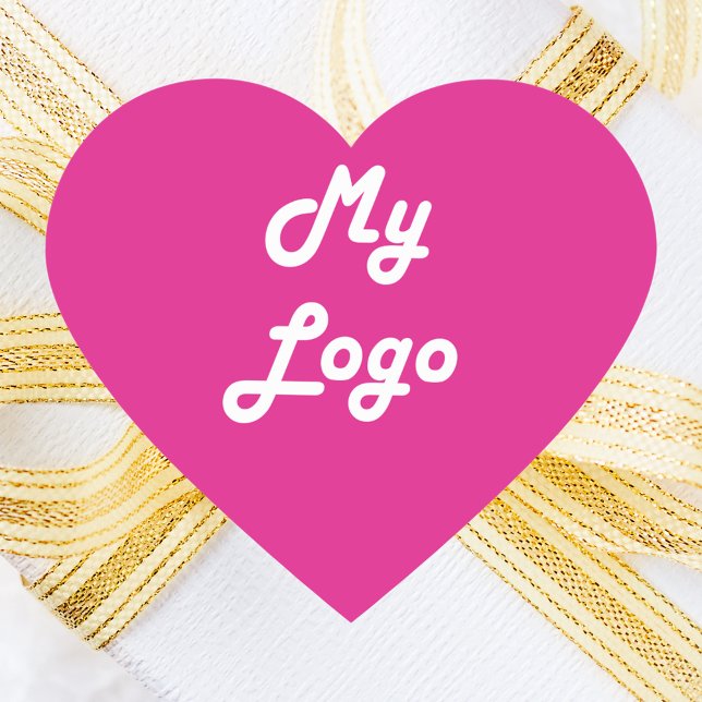 Hot pink business logo heart sticker (Creator Uploaded)