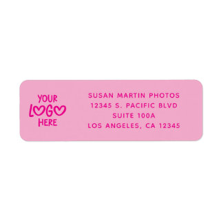 Hot Pink Business Logo Modern Minimalist Label