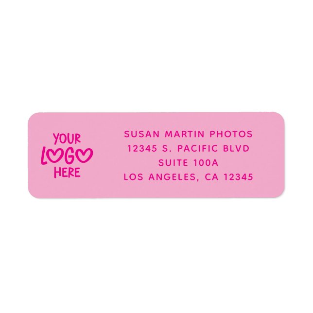 Hot Pink Business Logo Modern Minimalist Label (Front)