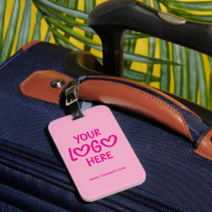 Hot Pink Business Logo Site Luggage Tag