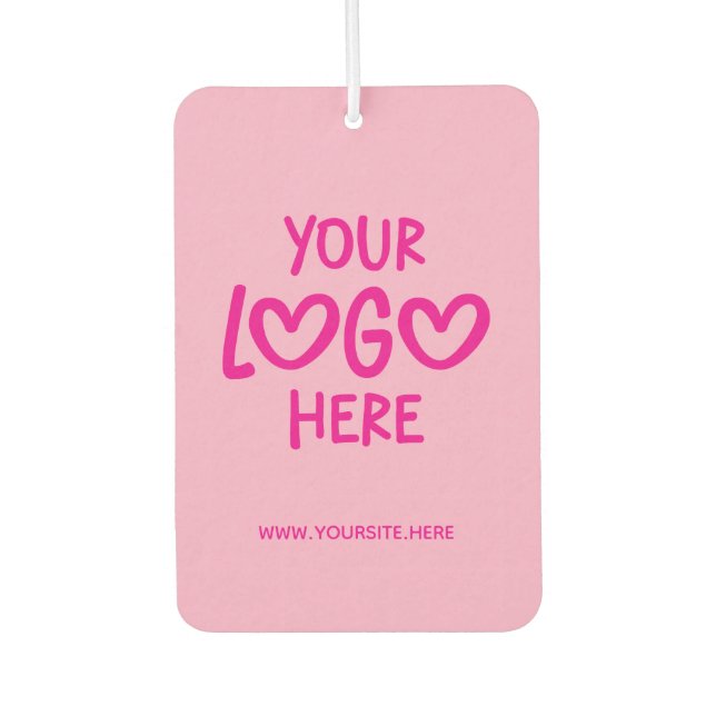Hot Pink Business Logo Site Photo Air Freshener (Front)