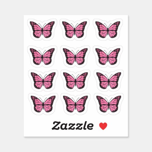 hot pink butterflies sticker