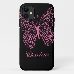 Hot Pink Butterfly iPhone 5 Case-Mate ID iPhone 11 Case