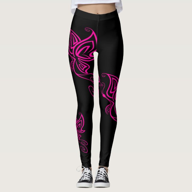 Hot Pink Butterfly Leggings (Front)