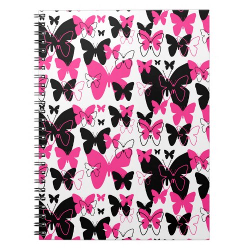 Hot Pink Butterfly Wings Boho Abstract Girl Notebook