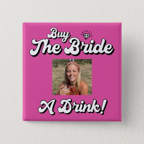 Hot Pink Buy The Bride A Drink QR Code Button