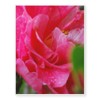 Hot Pink Camelia Flower Temporary Tattoos