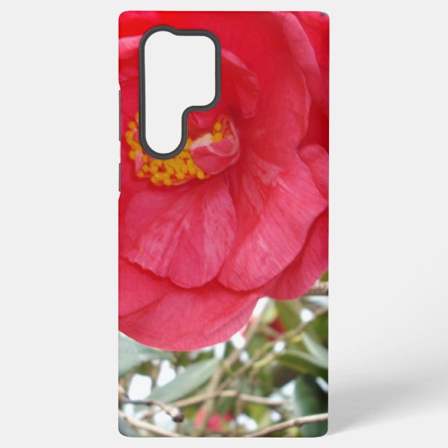 Hot Pink Camellia Growing On A Tree, Samsung Galaxy Case (Back)