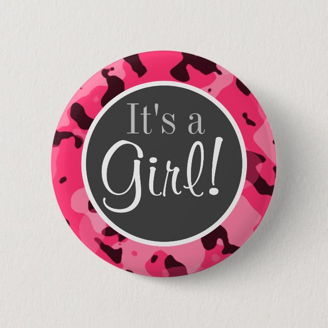 Hot Pink Camo; Camouflage Button (Front)