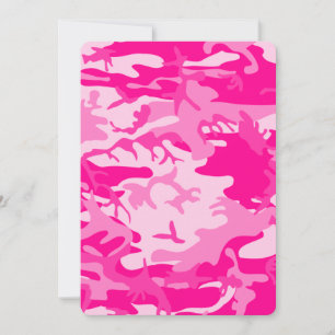 hot pink camo camouflage invitation